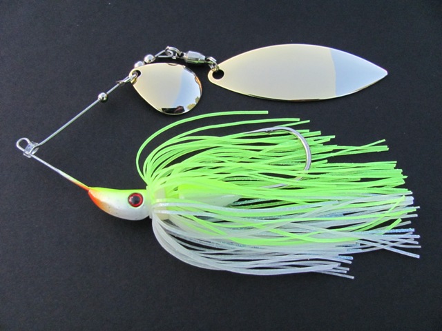 When learning how to use a spinner bait, Perkins' choice is willow leaf and Colorado blade lures. 