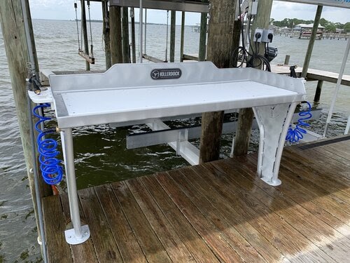 dock mounted fish cleaning table