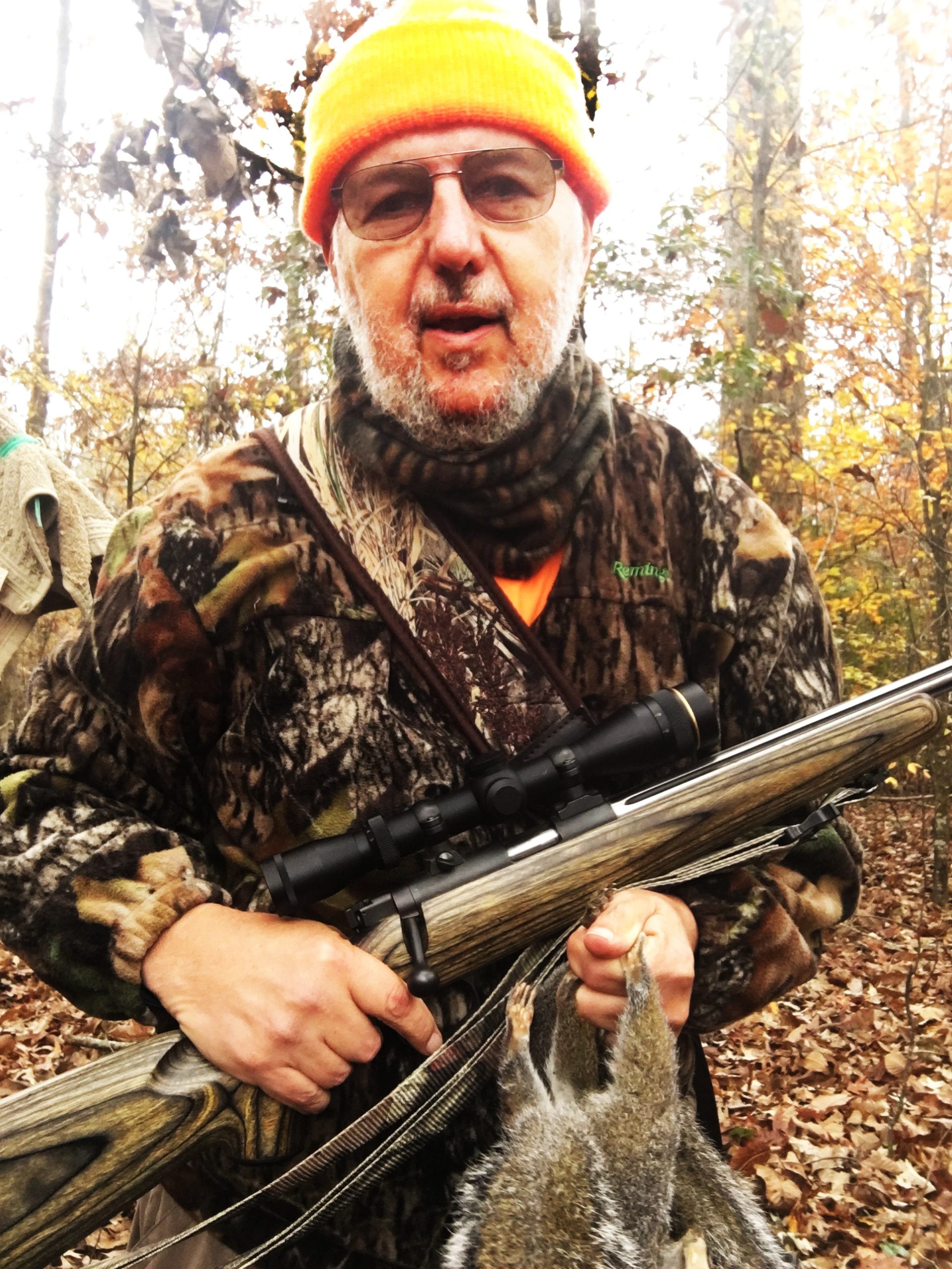 Dr. Robert Sheppard with two squirrels