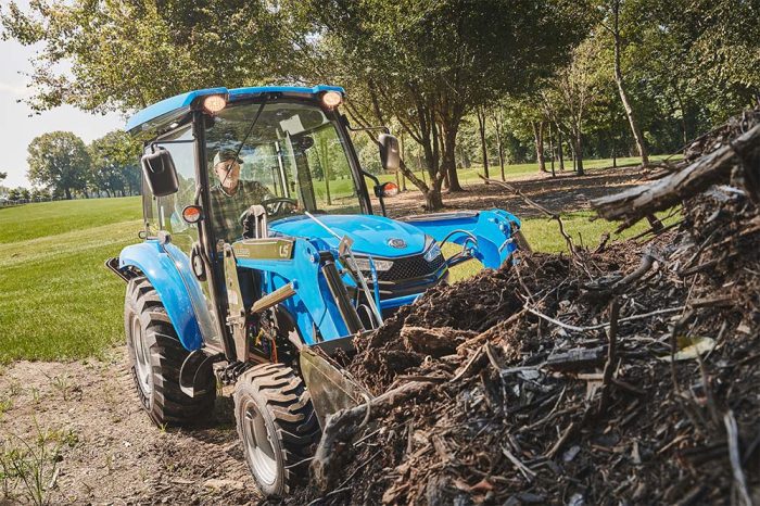 moving brush with compact tractor