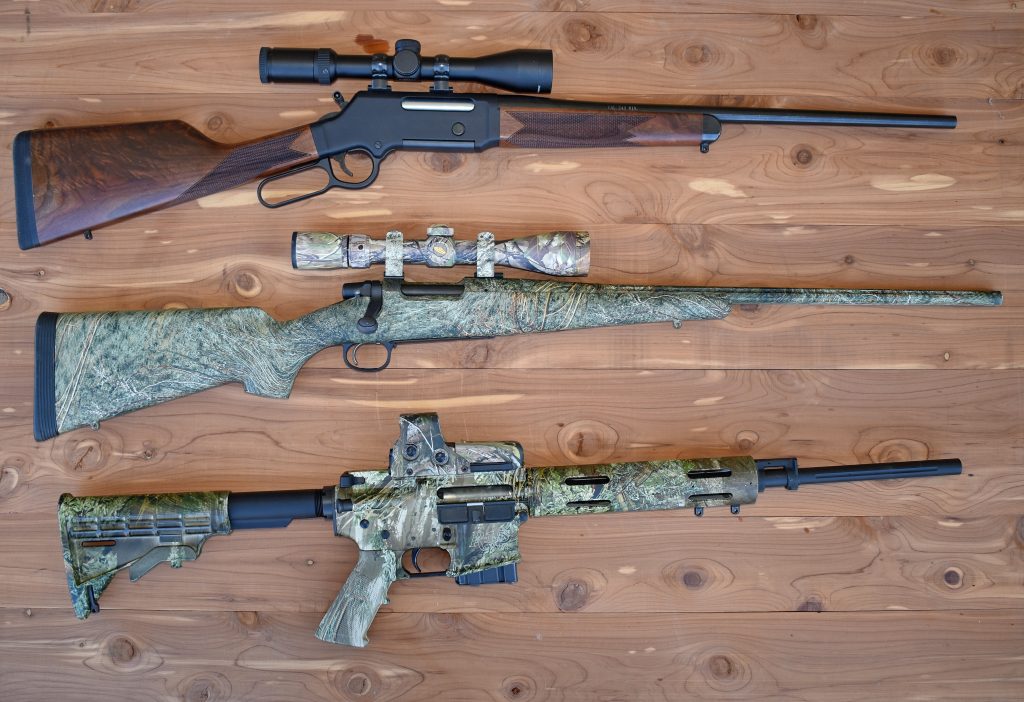 three varmint rifles