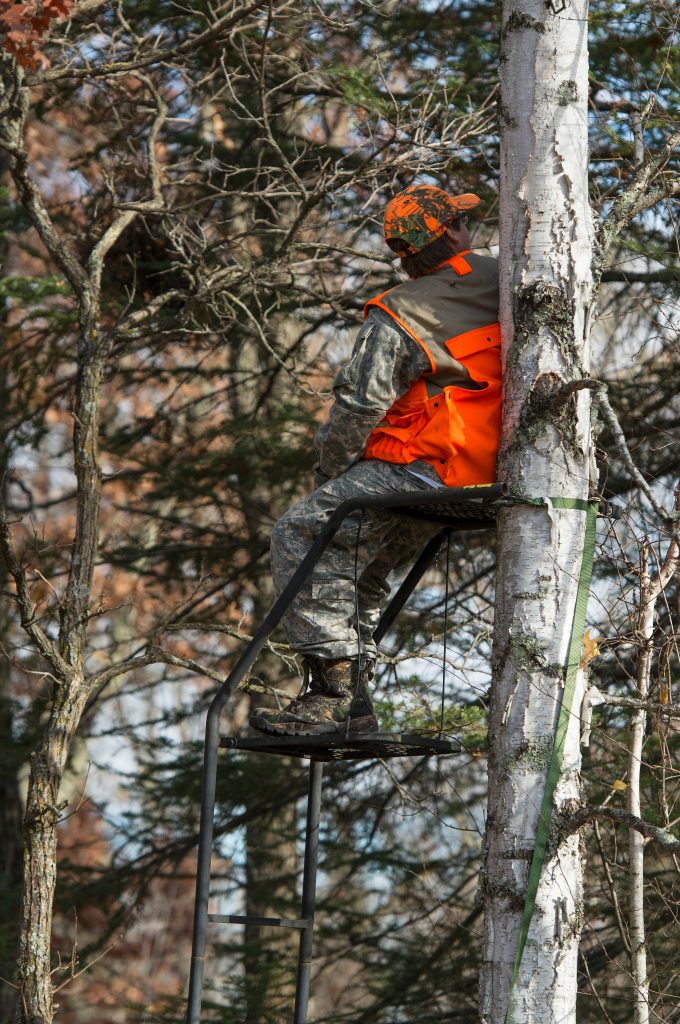 hunter in tree stand