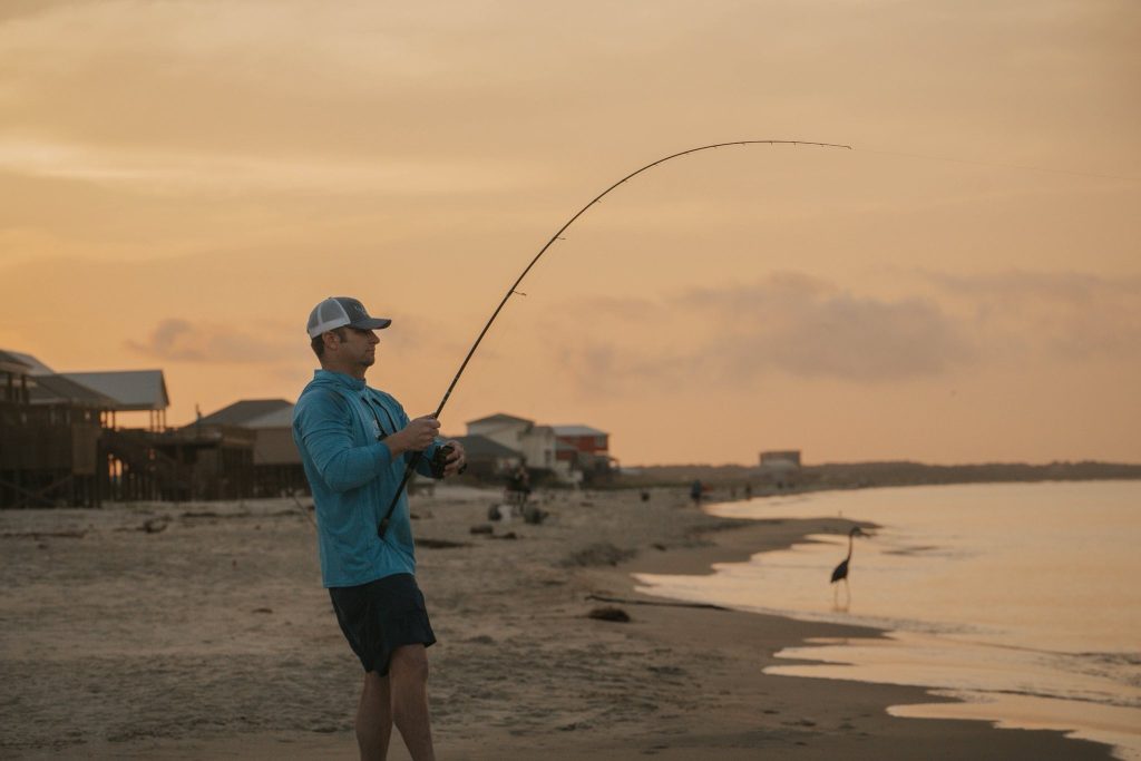 fishing vacation an the beach