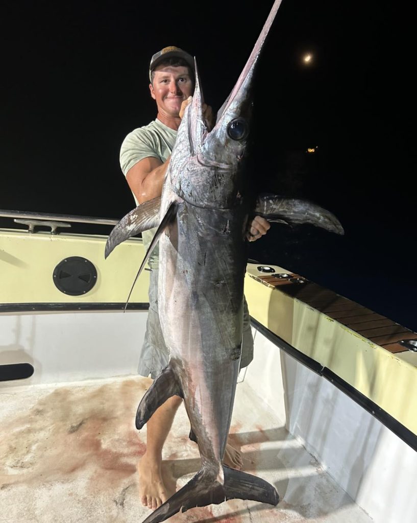 catching a swordfish on an Overnight Fishing Trip