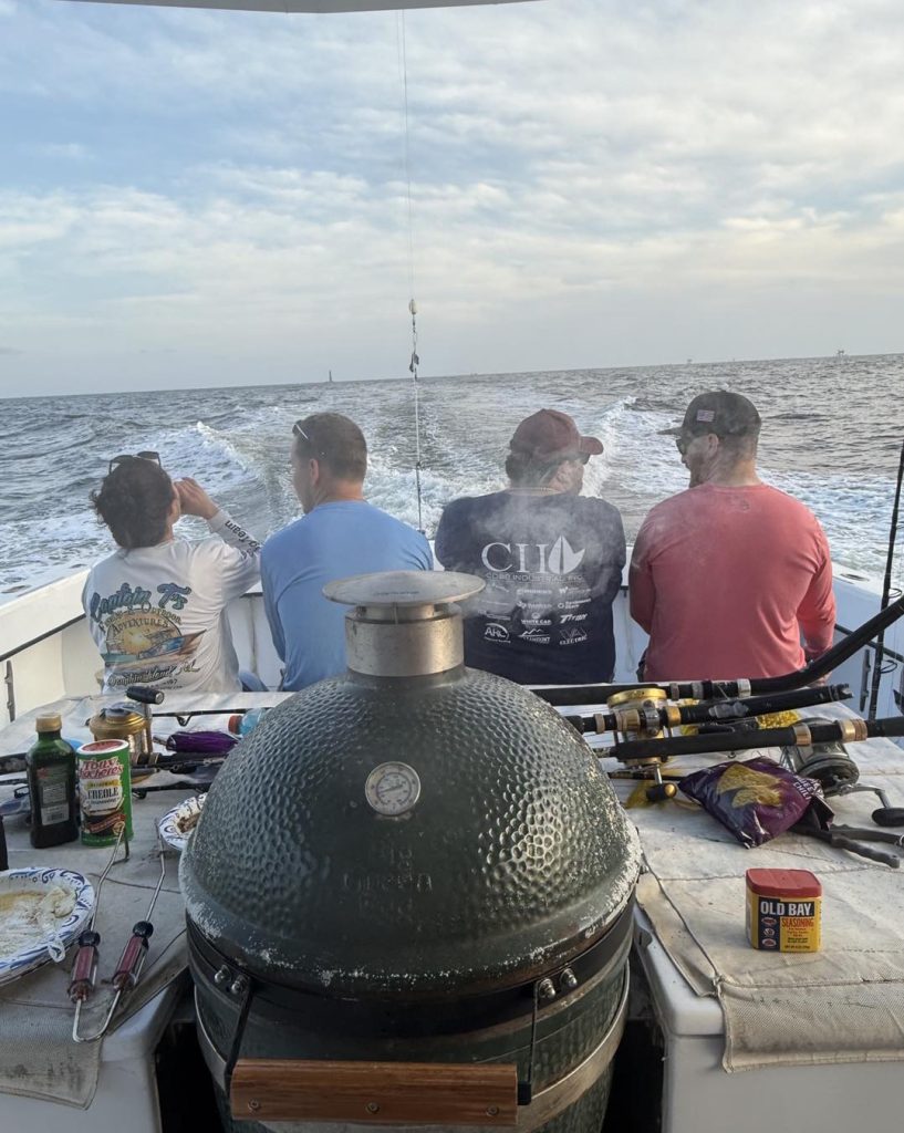 green egg on fishing boat