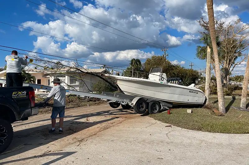 boat on trailer